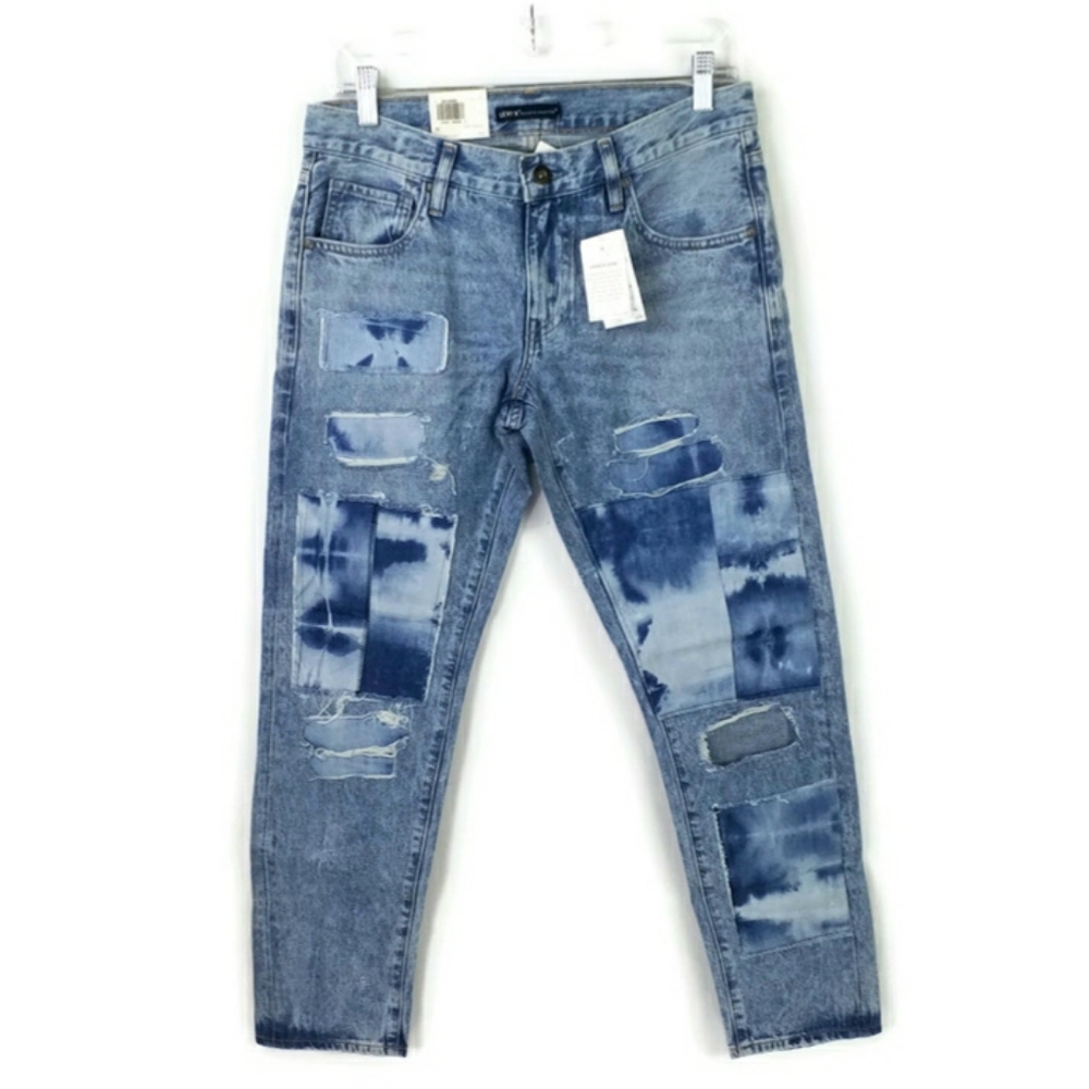 Levis Made and Crafted Destroyed Patched Crush Taper Japanese Denim Womens 25